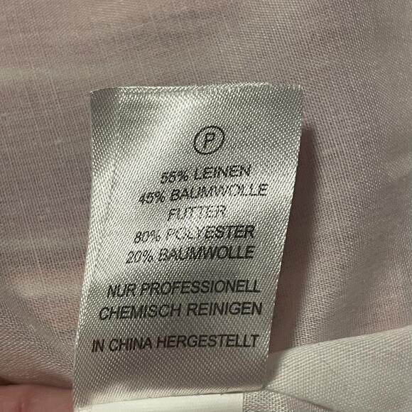 Dalia Blazer Womens Medium Pink White Striped Linen Cotton Tailored Jacket Suit - Picture 10 of 13